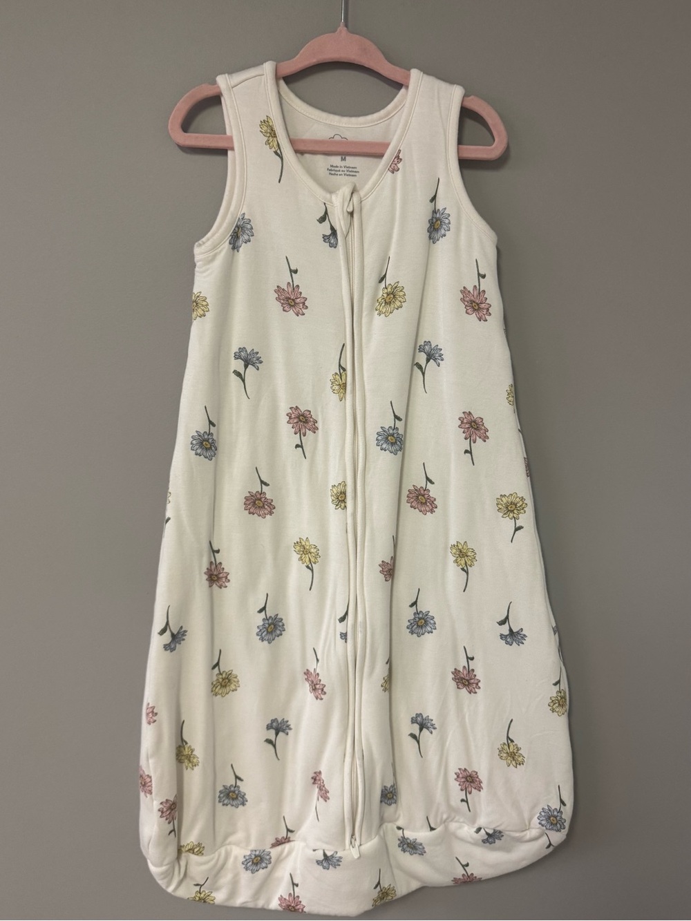 Carter's Cream Floral Sleeveless Wearable Blanket